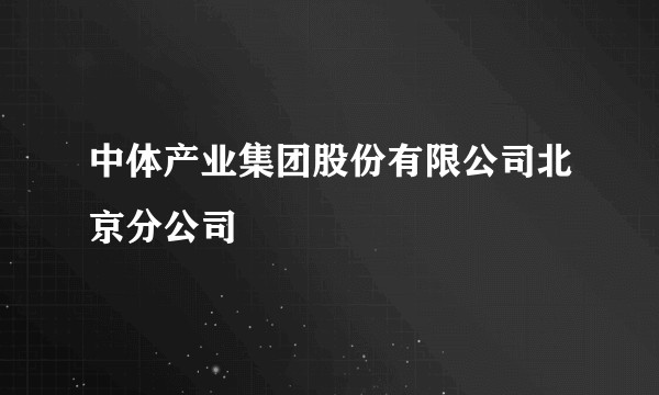 中体产业集团股份有限公司北京分公司