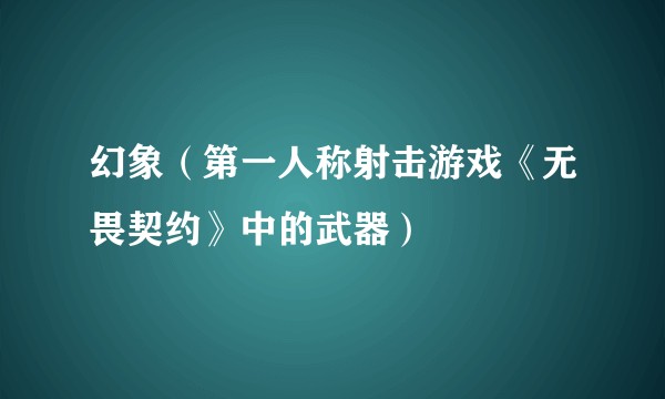 幻象（第一人称射击游戏《无畏契约》中的武器）
