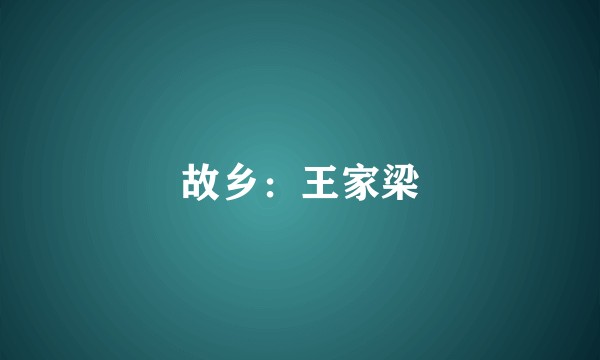 故乡：王家梁