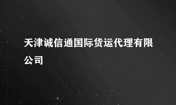 天津诚信通国际货运代理有限公司