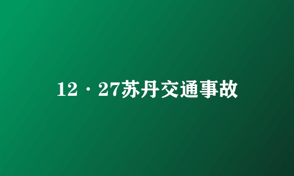 12·27苏丹交通事故
