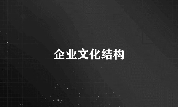 企业文化结构