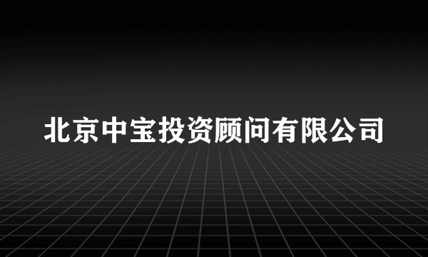 北京中宝投资顾问有限公司