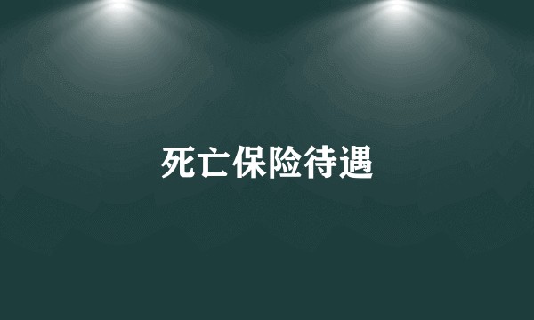 死亡保险待遇