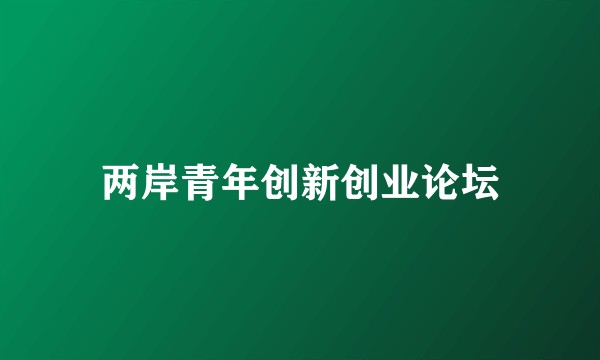 两岸青年创新创业论坛