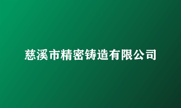 慈溪市精密铸造有限公司