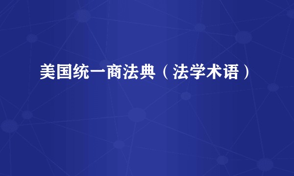 美国统一商法典（法学术语）
