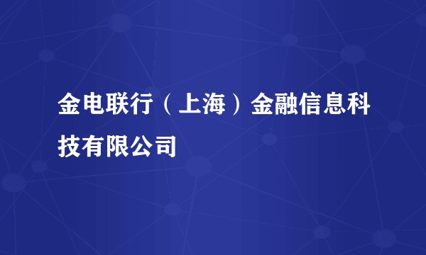 金电联行（上海）金融信息科技有限公司