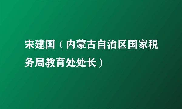 宋建国(内蒙古自治区国家税务局教育处处长)