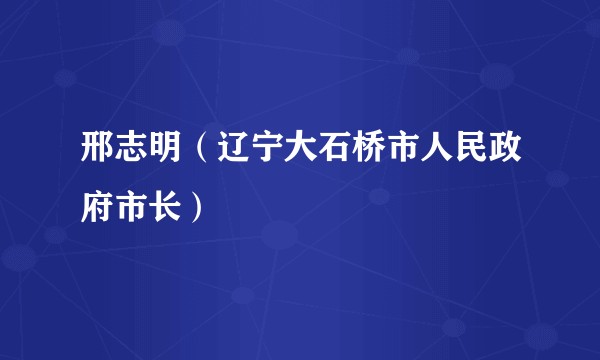邢志明(辽宁大石桥市人民政府市长)