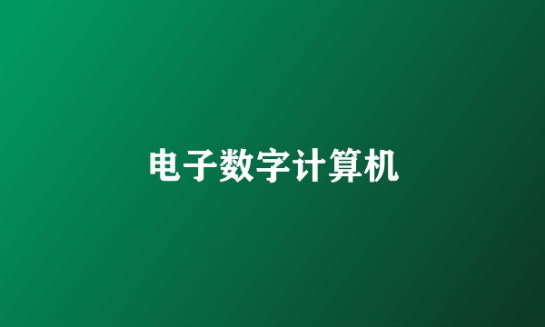 电子数字计算机