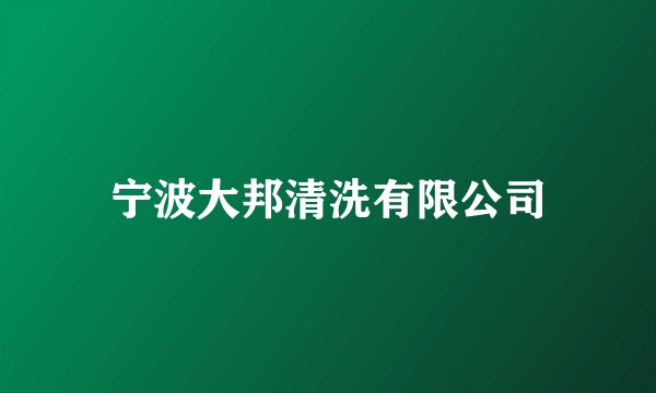宁波大邦清洗有限公司