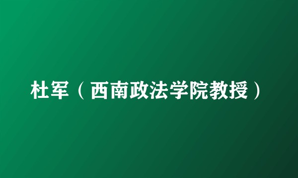 杜军（西南政法学院教授）