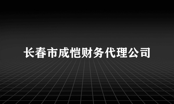 长春市成恺财务代理公司