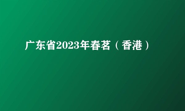 广东省2023年春茗(香港)