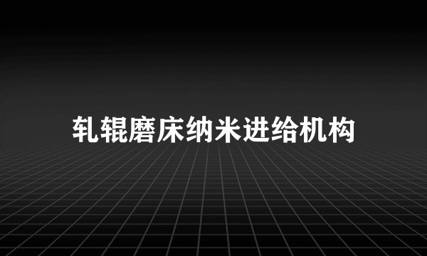 轧辊磨床纳米进给机构