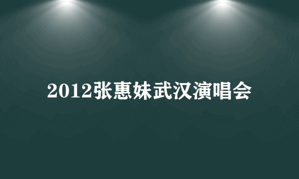 2012张惠妹武汉演唱会