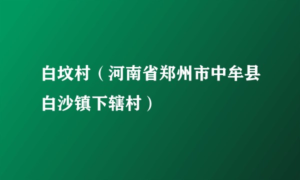 白坟村（河南省郑州市中牟县白沙镇下辖村）