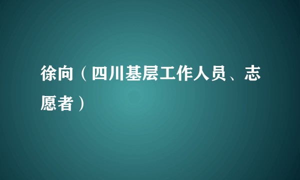 徐向（四川基层工作人员、志愿者）