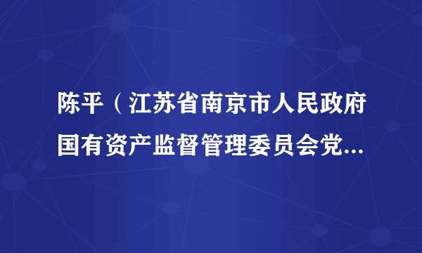 陈平(江苏省南京市人民政府国有资产监督管理委员会党委委员、副主任)