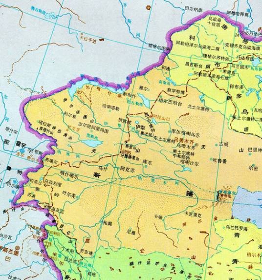 新疆收回伊犁八城中俄分界图