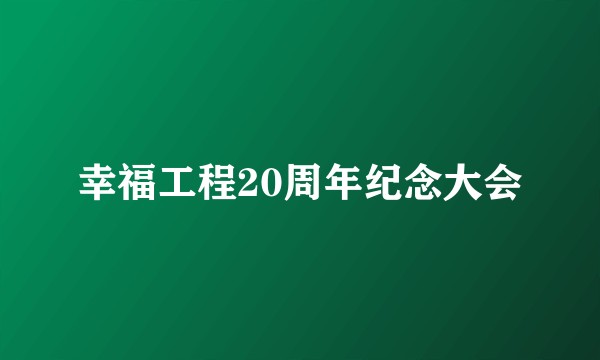 幸福工程20周年纪念大会