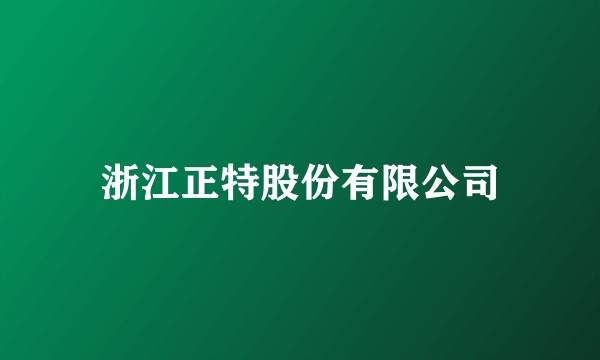 浙江正特股份有限公司
