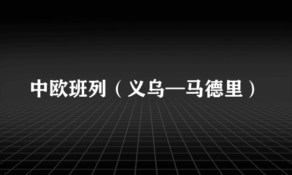 中欧班列（义乌—马德里）