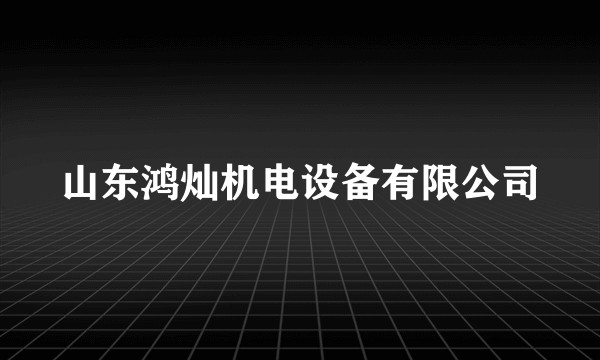 山东鸿灿机电设备有限公司