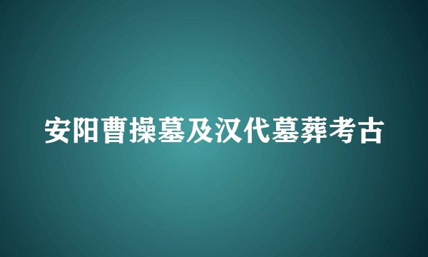 安阳曹操墓及汉代墓葬考古