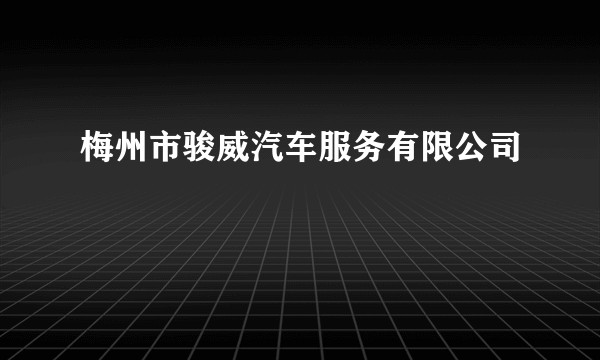 梅州市骏威汽车服务有限公司