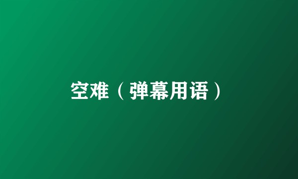 空难（弹幕用语）