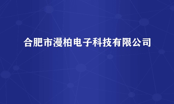 合肥市漫柏电子科技有限公司