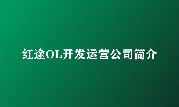 红途OL开发运营公司简介