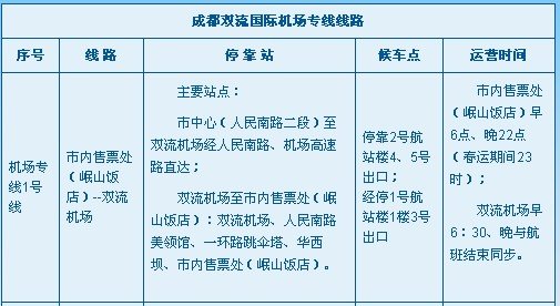成都岷山饭店那的机场大巴早上几点发车