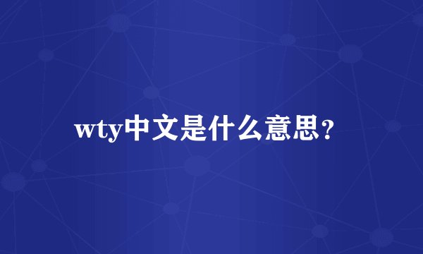 wty中文是什么意思?