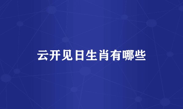 云开见日生肖有哪些