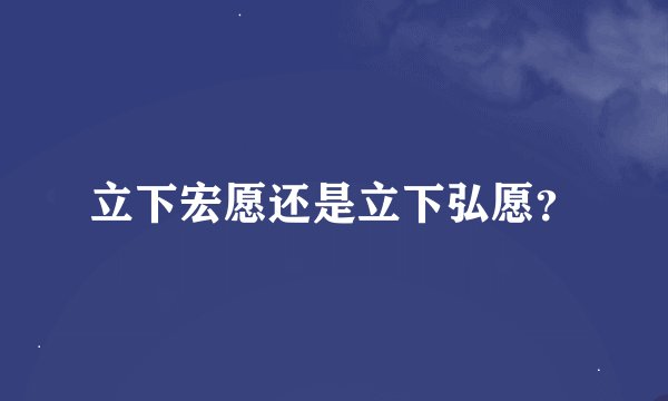 立下宏愿还是立下弘愿？