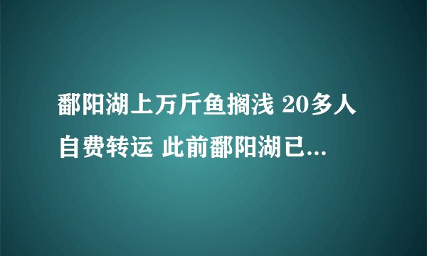 鄱阳湖上万斤鱼搁浅 20多人自费转运 此前鄱阳湖已几月无雨