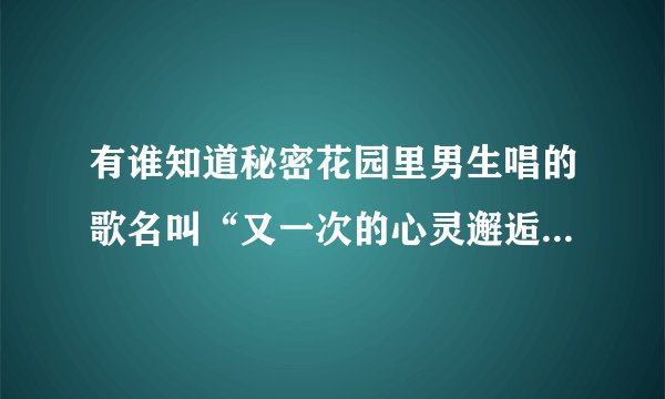有谁知道秘密花园里男生唱的歌名叫“又一次的心灵邂逅”的中文歌词？感谢！