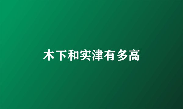 木下和实津有多高