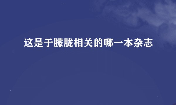 这是于朦胧相关的哪一本杂志