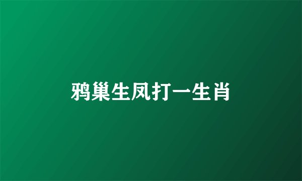 鸦巢生凤打一生肖