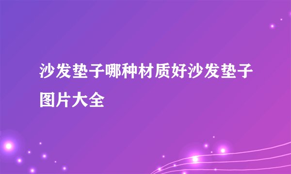 沙发垫子哪种材质好沙发垫子图片大全
