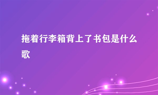 拖着行李箱背上了书包是什么歌