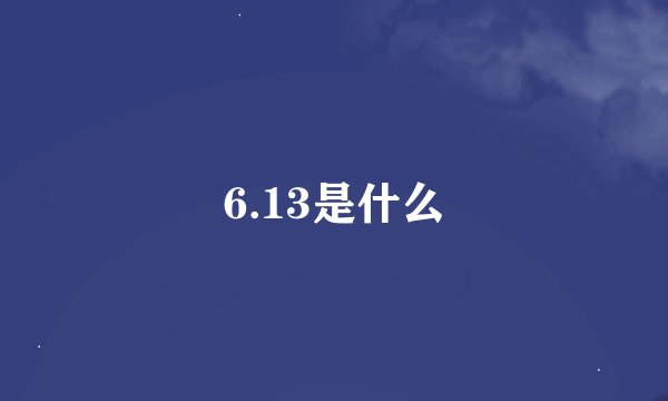 6.13是什么