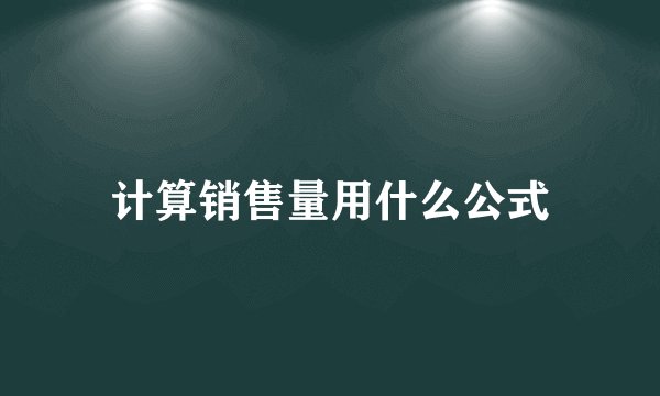 计算销售量用什么公式