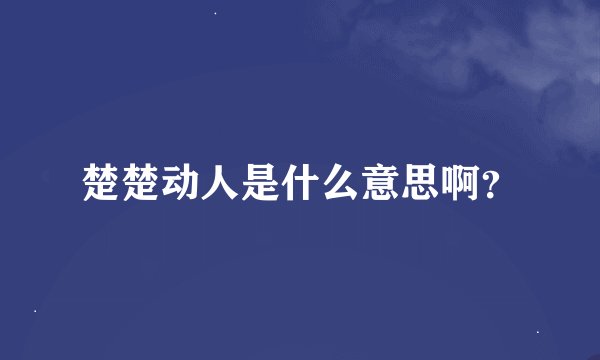 楚楚动人是什么意思啊?