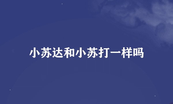 小苏达和小苏打一样吗