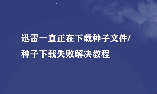 迅雷一直正在下载种子文件/种子下载失败解决教程